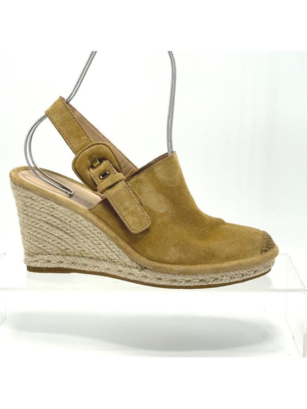 Veronica Beard Seki Tan Suede Espadrille Wedge Slingback Sandals Size 8M